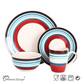 16PCS Stripe Handpainting cerâmica Dinner Set